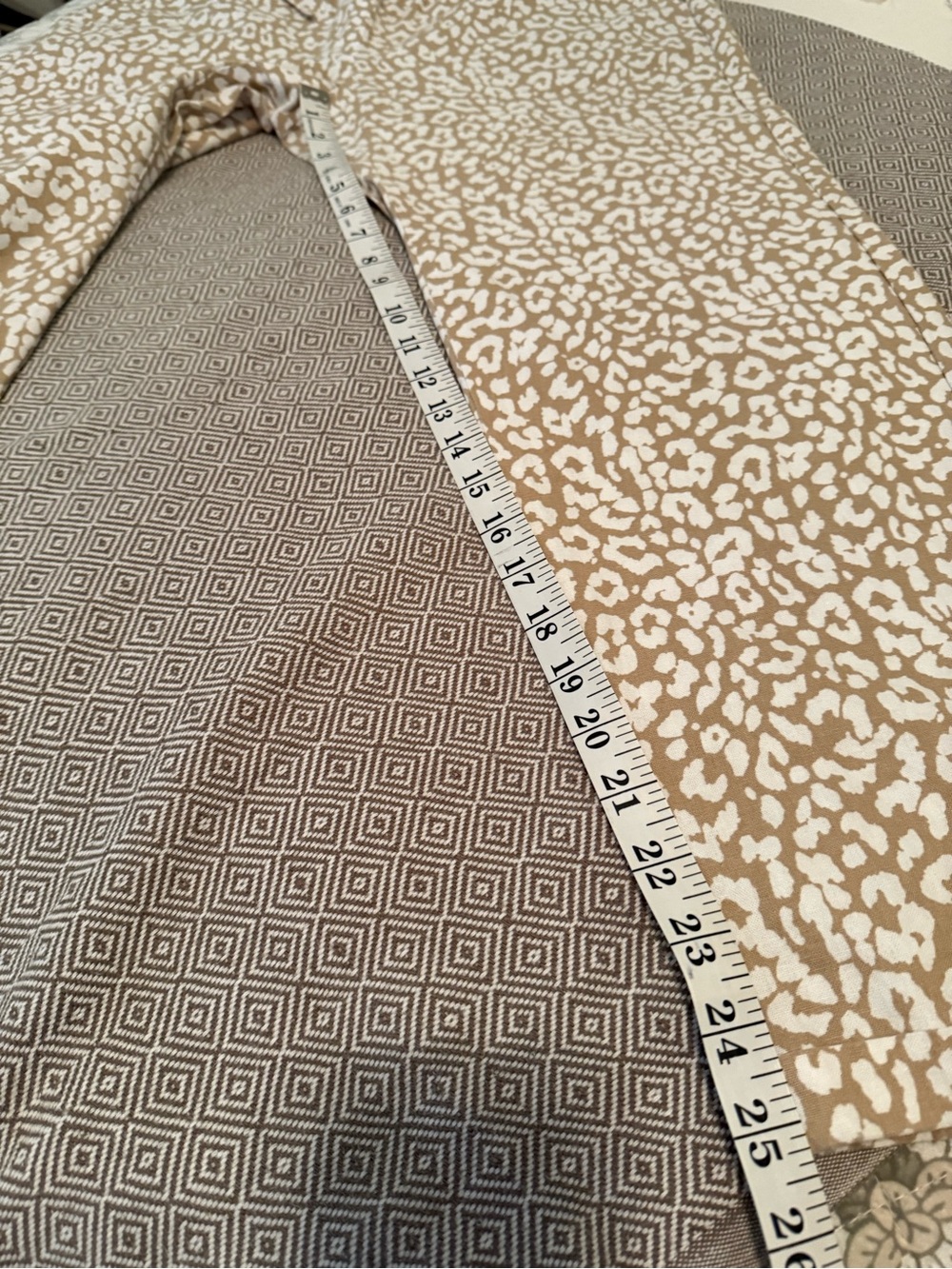 J Crew Beige and White Leopard Print Elastic Waist Pants size 6 - Picture 11 of 12